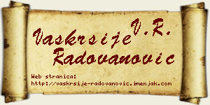Vaskrsije Radovanović vizit kartica
